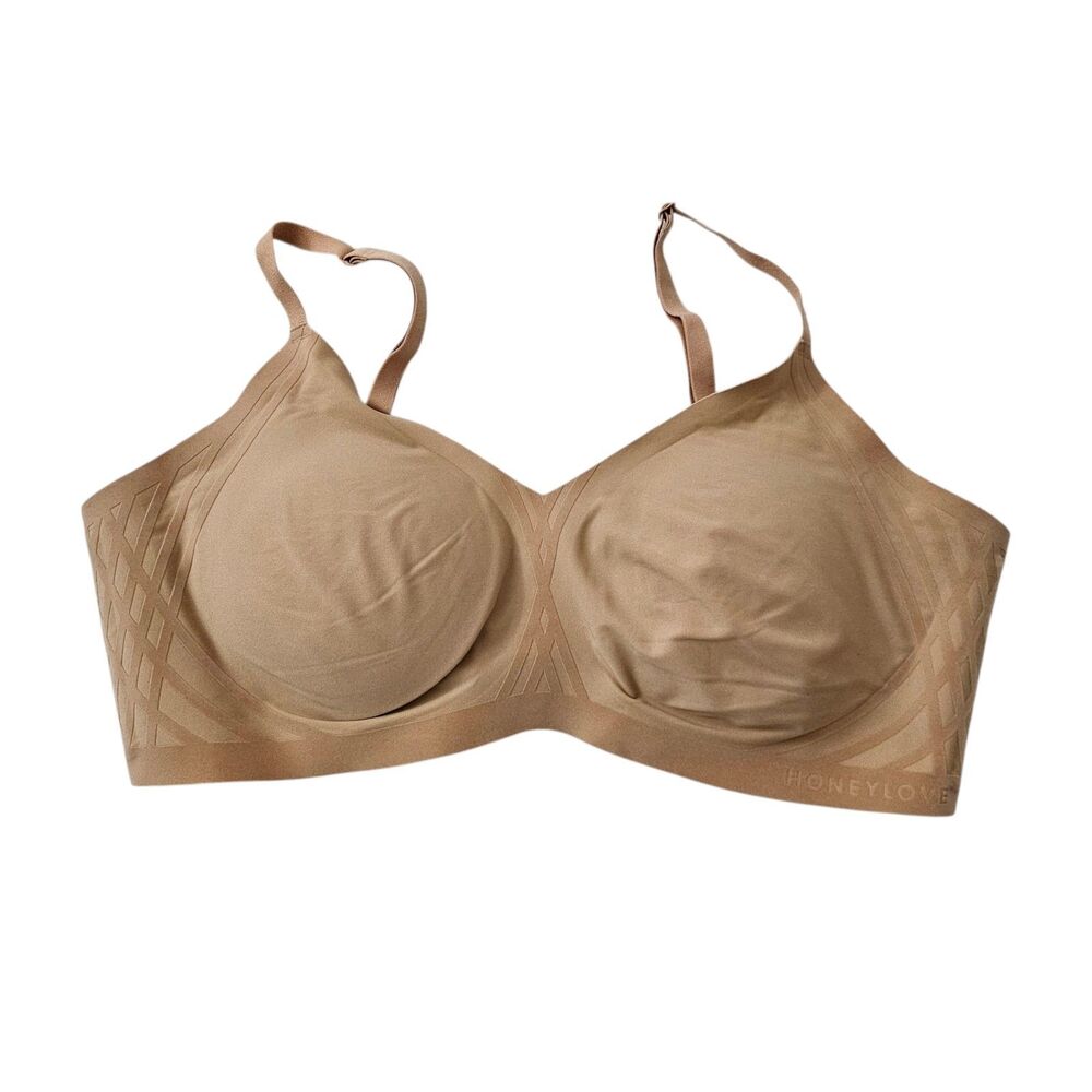 Honeylove Bra XL‎ Sand Tan Liftwear Silhouette Padded Wireless Stretch LWBRO201